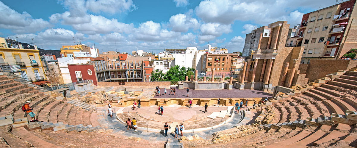 The ancient Roman amphitheatre in Cartagena, Spain